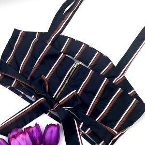 Sample Text strappy crop top stripes BOHO medium